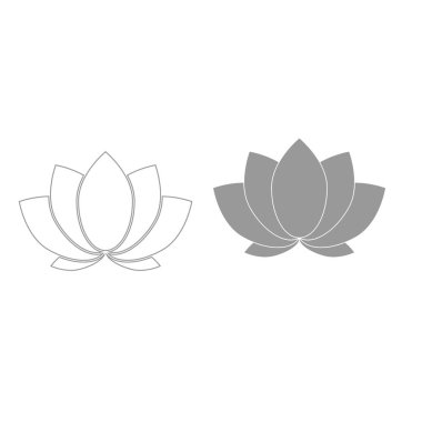Lotus gri renk Icon set .