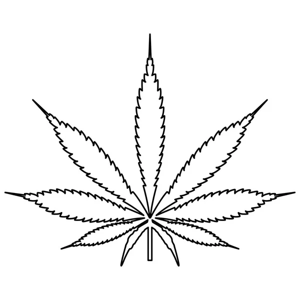 Cannabis (marijuana) feuille couleur noire chemin icône  . — Image vectorielle