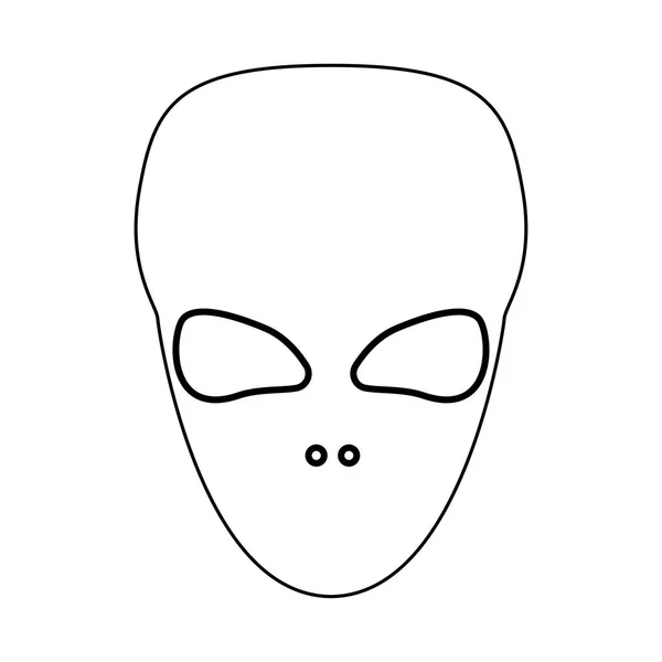 Extraterrestre rosto alienígena ou cabeça ícone de caminho de cor preta  . — Vetor de Stock