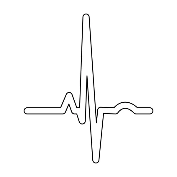 Heart rhythm ekg black color path icon . — Stock Vector