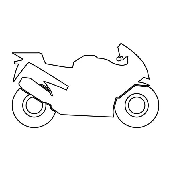 Icono de ruta de color negro motocicleta  . — Vector de stock