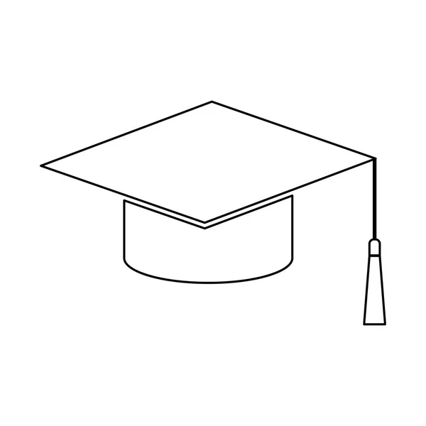 Tapa de graduación icono ruta de color negro  . — Vector de stock