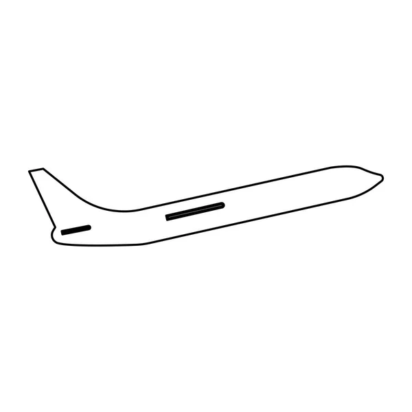 Airplane black color path icon . — Stock Vector