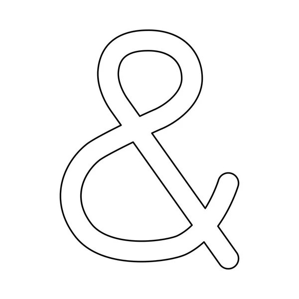 Ampersand black color path icon . — Stock Vector