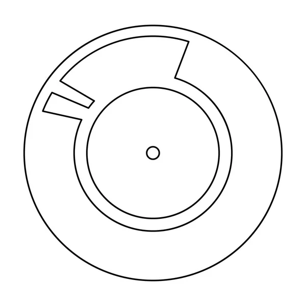 Disque vinyle. Support sonore rétro icône de chemin de couleur noire  . — Image vectorielle