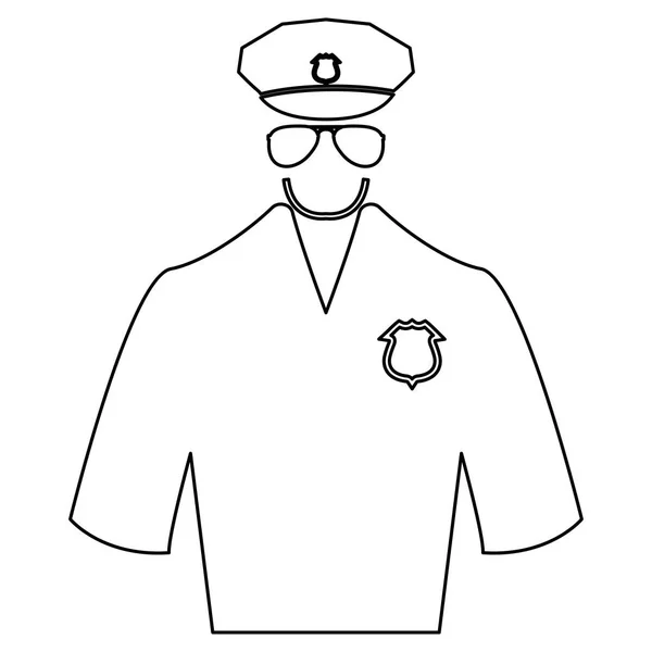 Police black color path icon . — Stock Vector