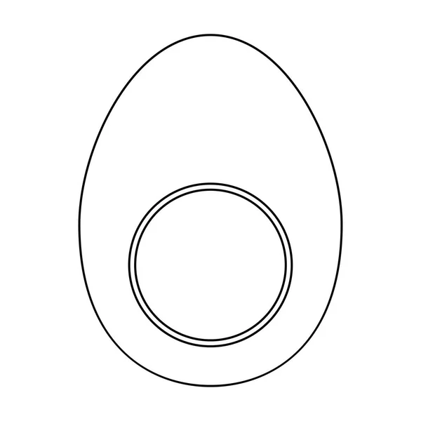 Piece egg black color path icon . — Stock Vector