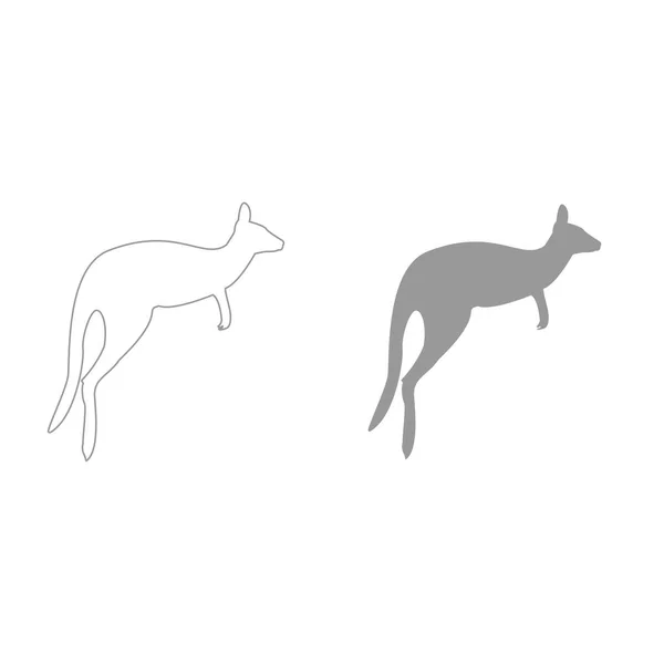 Pictogram van het instellen van de grijze kleur van het kangoeroe . — Stockvector