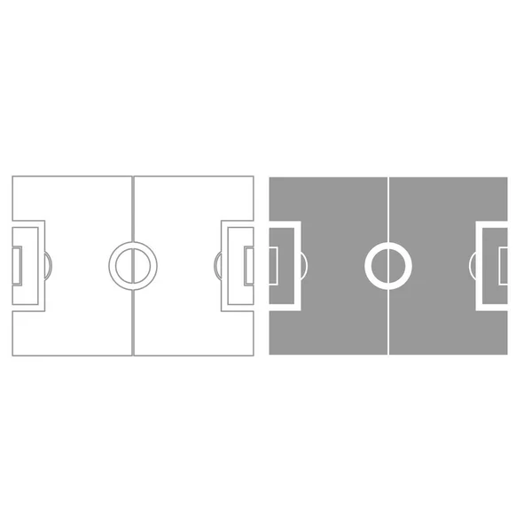 Fußballfeld graue Farbe gesetzt Symbol . — Stockvektor