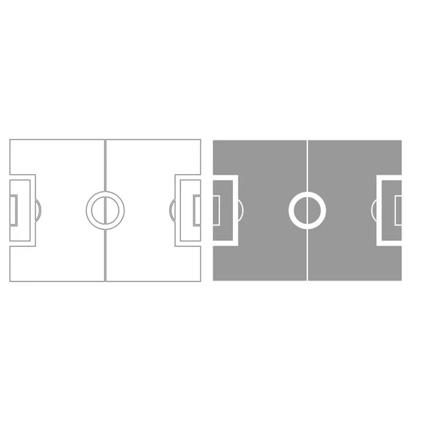 Futbol alanı gri renk Icon set . — Stok Vektör