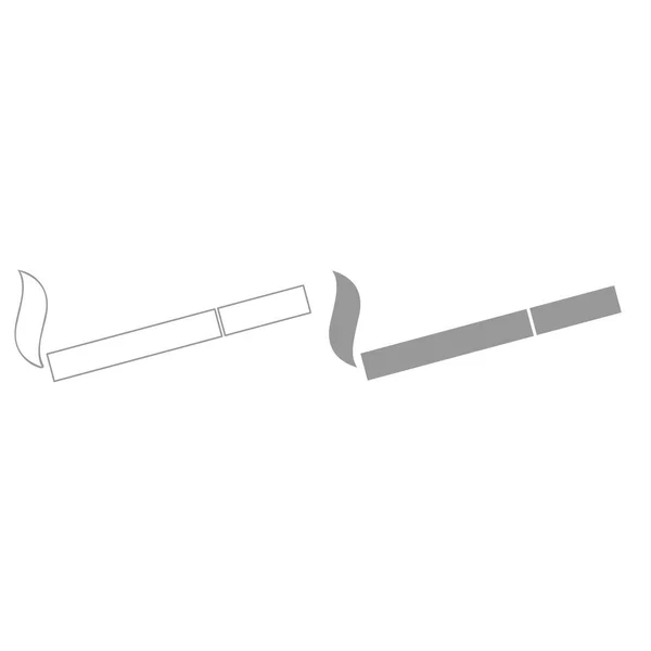 Smoking symbol. Cigarette grey color set icon . — Stock Vector