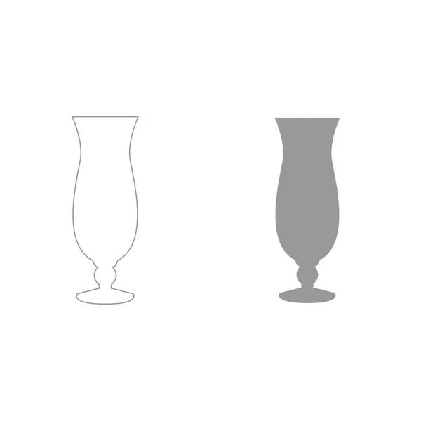 Pictogram van het instellen van de grijze kleur van het cocktailglas . — Stockvector