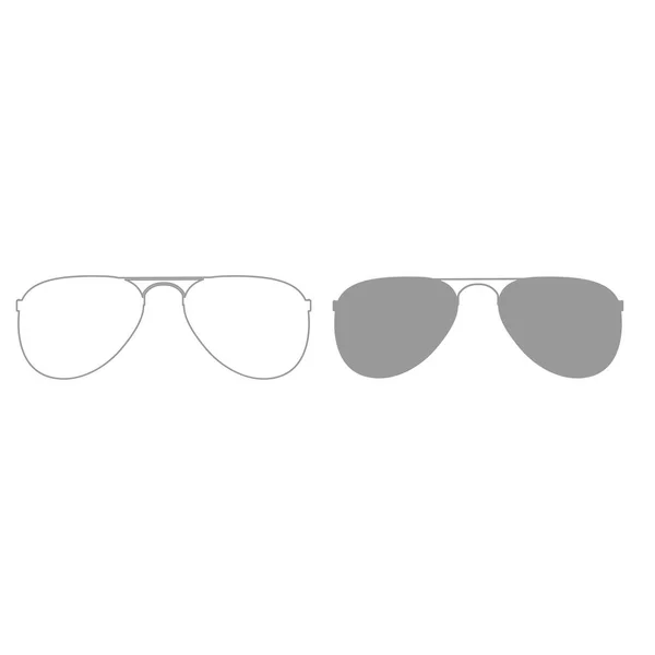 Gözlük gri renk kümesi simgesi . — Stok Vektör