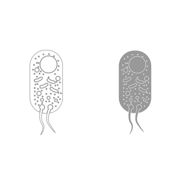 Bacterias gris conjunto de colores icono  . — Vector de stock