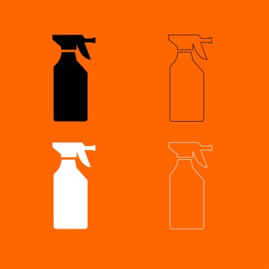 Ev Kimyasalları siyah beyaz Icon set .