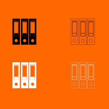 Klasörleri siyah ve beyaz Icon set .