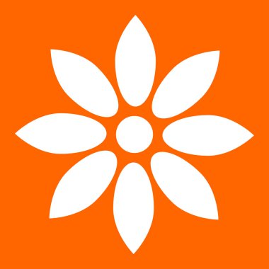 Çiçek beyaz renk simgesi .