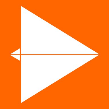 Kağıt Uçak beyaz renk simgesi .