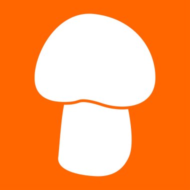 Mantar - champignon beyaz renk simgesi .