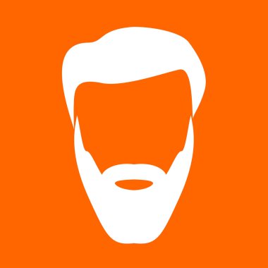 Sakal ve saç beyaz renk simgesi ile baş .