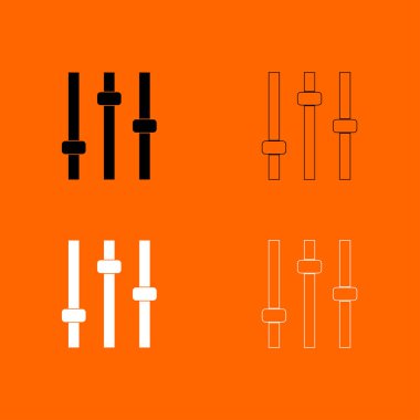 Denetim Masası siyah beyaz Icon set .