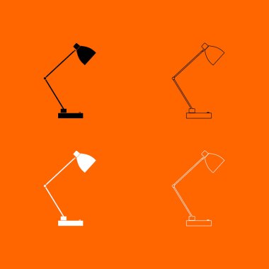 Lamba siyah ve beyaz Icon set .