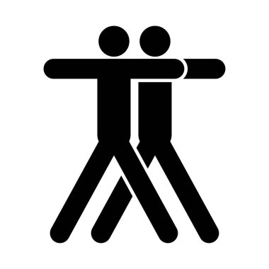 İki kişi siyah kucaklayan simge renk .