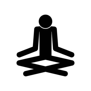 Adam yoga sopa siyah renk simgesi .