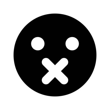 Sessizlik ifade siyah renk simgesi .