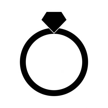 Yüzüğü siyah renk simgesi .