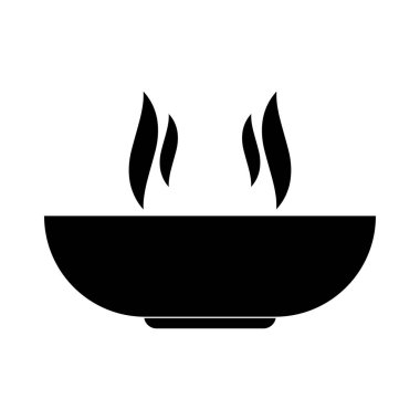 Sıcak tabak siyah renk simgesi .