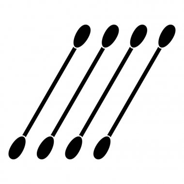 Pamuk temizleme bezi siyah renk simgesi .