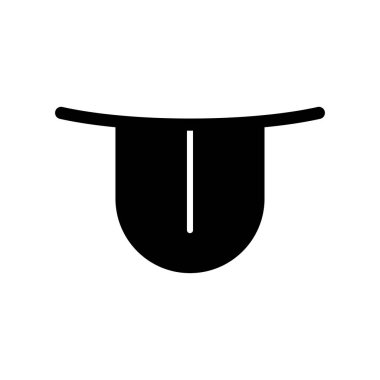 Dil siyah renkli simge sıkışmış .