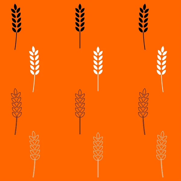 Wheat  black and white set icon . — Stock Vector