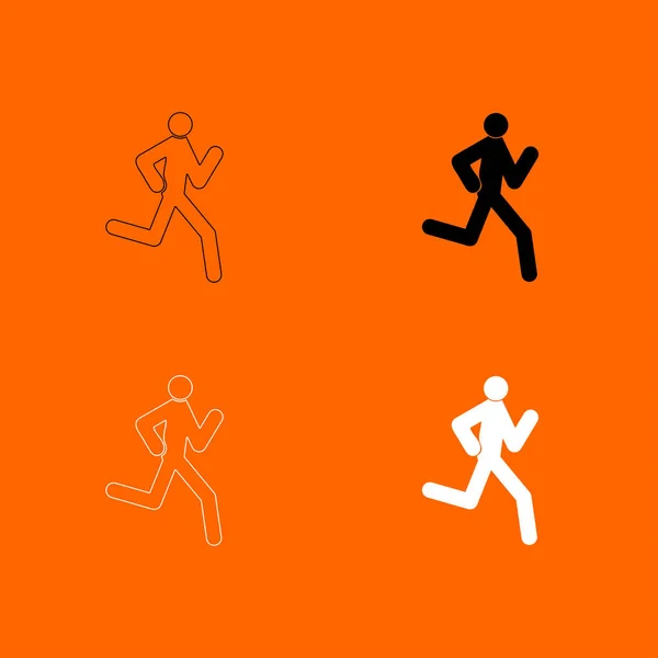 Hombre corriendo - icono de palo  . — Archivo Imágenes Vectoriales