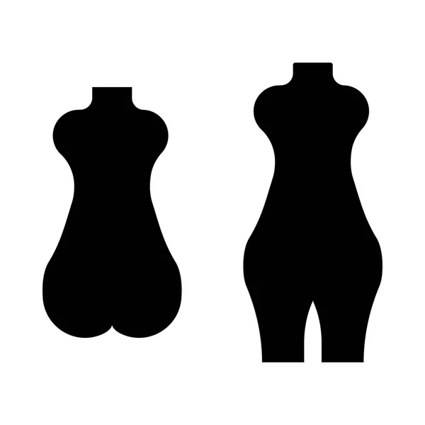 Figura mujer icono de color negro  . — Vector de stock