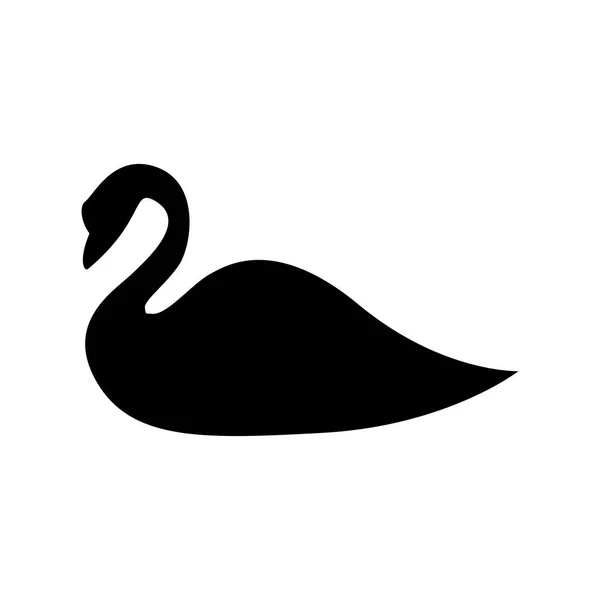 Ikon warna hitam Swan  . - Stok Vektor
