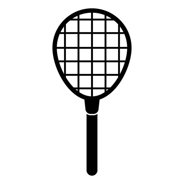 Rachetă de tenis pictogramă de culoare neagră  . — Vector de stoc