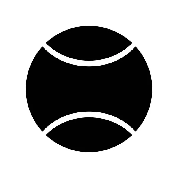 Tennisball schwarze Farbe Symbol . — Stockvektor