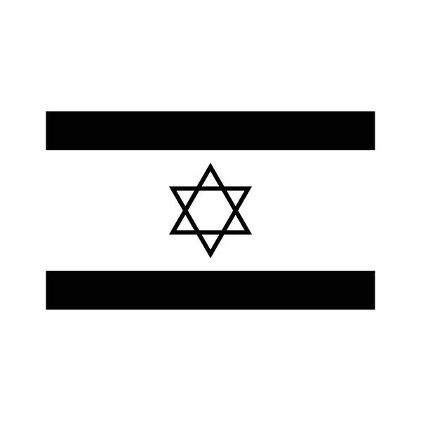 Bandera de Israel icono de color negro  . — Vector de stock