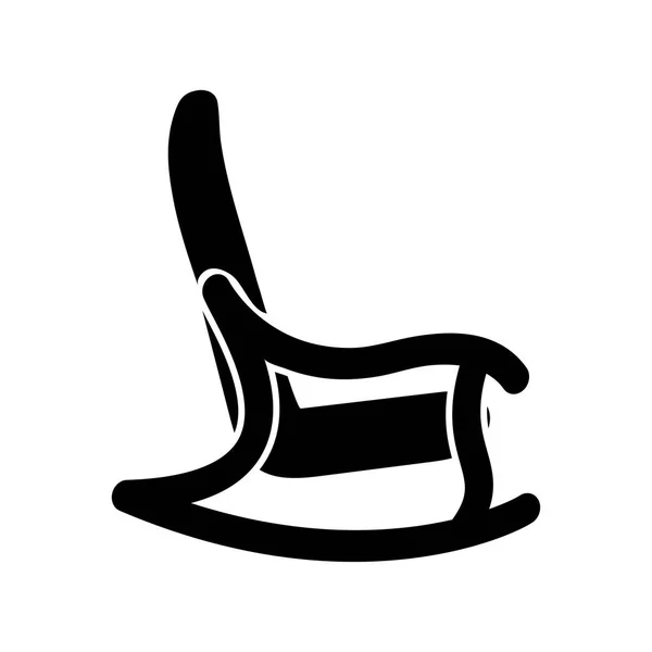 Sallanan sandalye siyah renk simgesi . — Stok Vektör