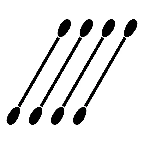 Coton écouvillons icône de couleur noire  . — Image vectorielle