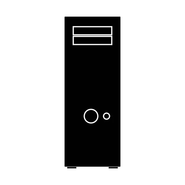 컴퓨터 케이스 또는 시스템 단위 검은 색 아이콘 . — 스톡 벡터