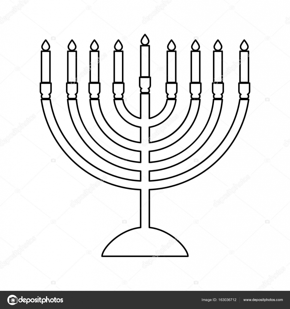 conjunto de ícones de Hanukkah, candelabro de Hanukkiah