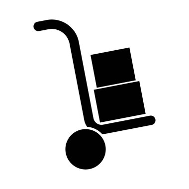 Kutuları siyah renk simgesi ile kamyon .