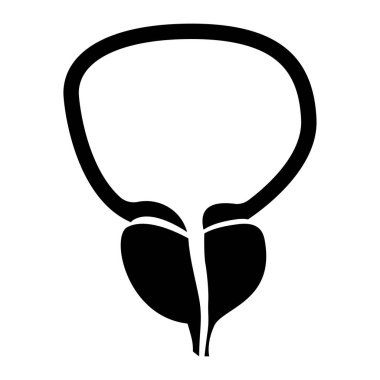 Prostat ve mesane siyah renk simgesi .