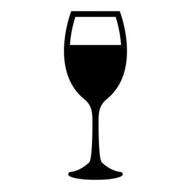 Bardak şarap siyah renk simgesi .