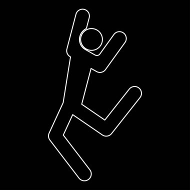 Dansçı sopa beyaz renk yol simgesi .