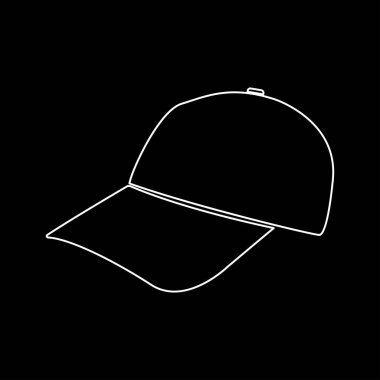 Beyzbol kap beyaz renk yol simgesi .