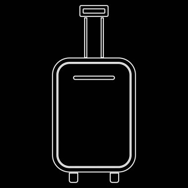 Bagaj çanta beyaz renk yol simgesi .